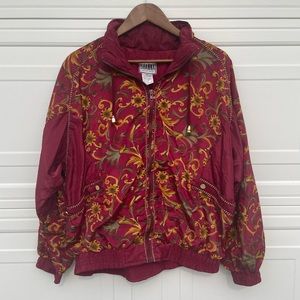 Vintage Sunflower Sports Windbreaker Zip Up